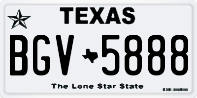 TX license plate BGV5888