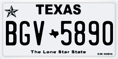 TX license plate BGV5890