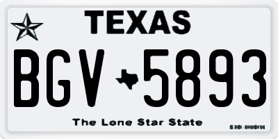 TX license plate BGV5893