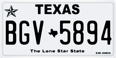 TX license plate BGV5894