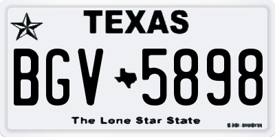 TX license plate BGV5898