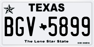 TX license plate BGV5899