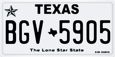 TX license plate BGV5905