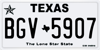 TX license plate BGV5907