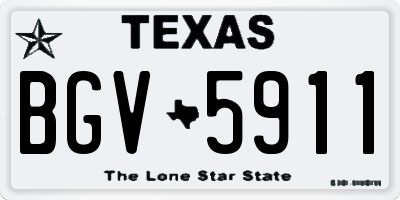 TX license plate BGV5911