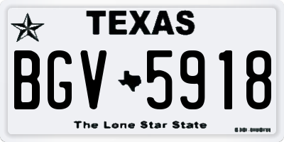 TX license plate BGV5918