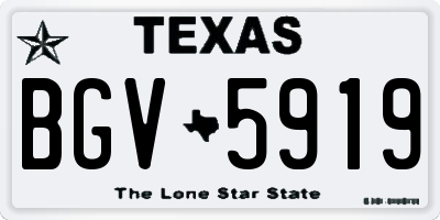 TX license plate BGV5919