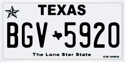 TX license plate BGV5920
