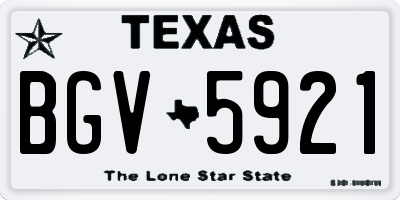 TX license plate BGV5921