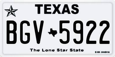 TX license plate BGV5922