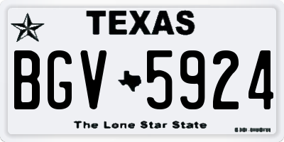 TX license plate BGV5924