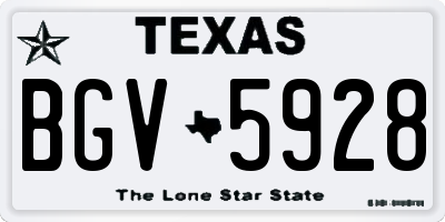 TX license plate BGV5928