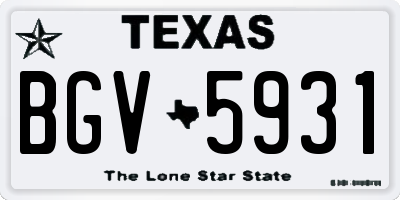 TX license plate BGV5931