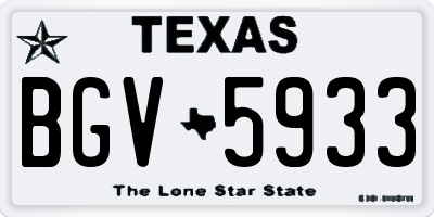 TX license plate BGV5933