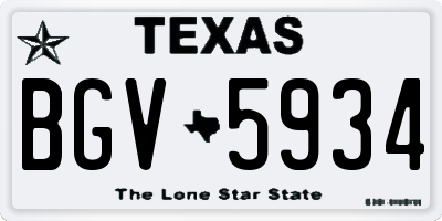 TX license plate BGV5934