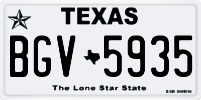 TX license plate BGV5935