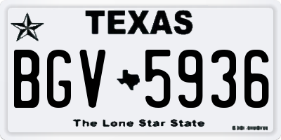 TX license plate BGV5936