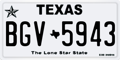 TX license plate BGV5943