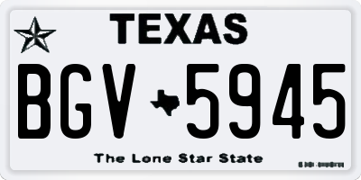 TX license plate BGV5945