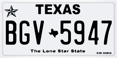 TX license plate BGV5947