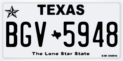 TX license plate BGV5948
