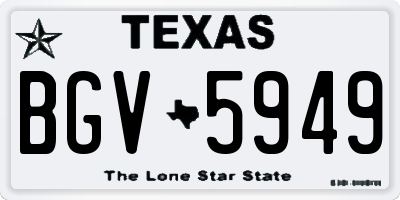 TX license plate BGV5949