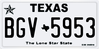 TX license plate BGV5953