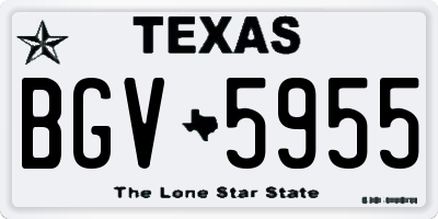 TX license plate BGV5955