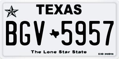 TX license plate BGV5957
