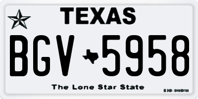 TX license plate BGV5958