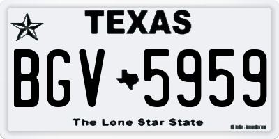 TX license plate BGV5959