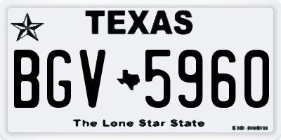 TX license plate BGV5960