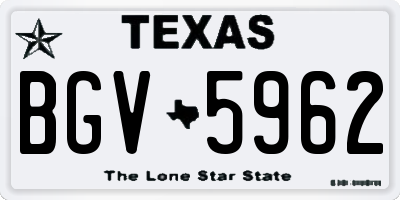 TX license plate BGV5962