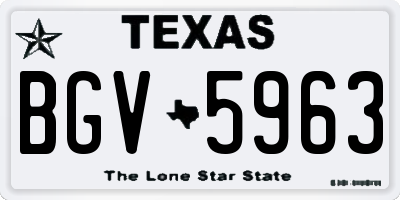 TX license plate BGV5963