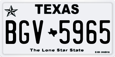 TX license plate BGV5965