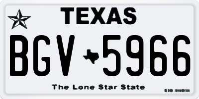 TX license plate BGV5966