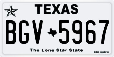 TX license plate BGV5967