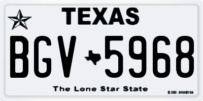 TX license plate BGV5968