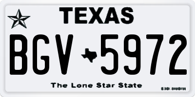 TX license plate BGV5972