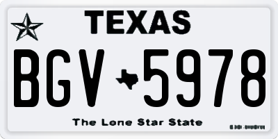 TX license plate BGV5978