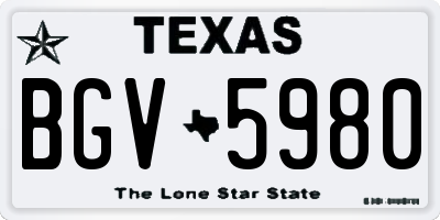 TX license plate BGV5980