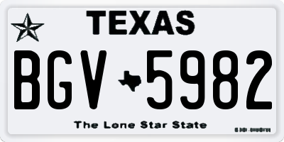TX license plate BGV5982