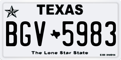 TX license plate BGV5983