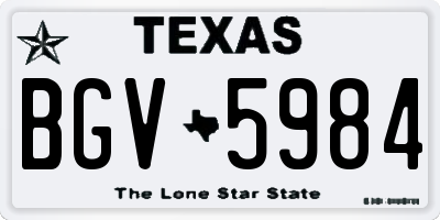 TX license plate BGV5984