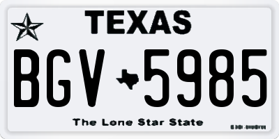 TX license plate BGV5985