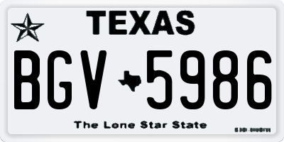 TX license plate BGV5986