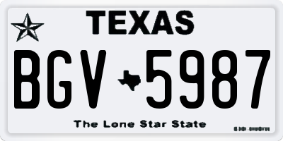 TX license plate BGV5987