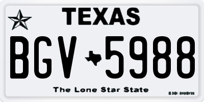 TX license plate BGV5988