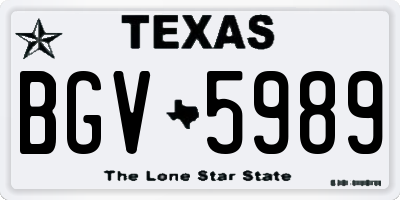TX license plate BGV5989