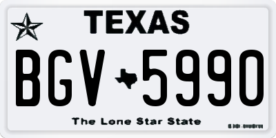 TX license plate BGV5990